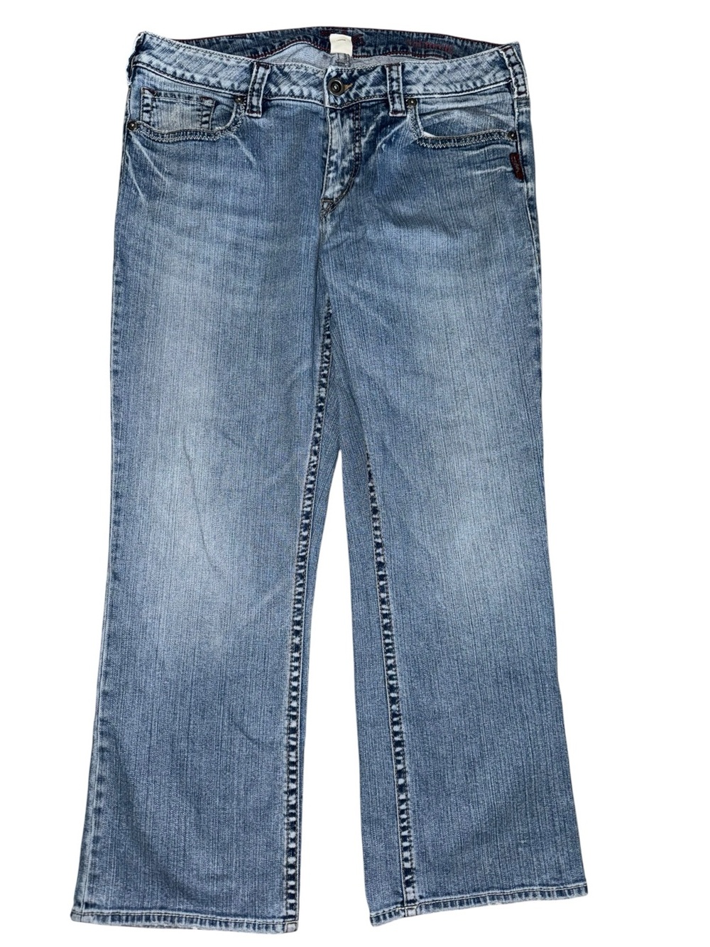 Silver Jeans Santorini Cropped Bootcut Jeans Women’s 14 Med Wash Stretch Denim